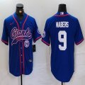 Nike New York Giants #9 Malik Nabers blue baseball jerseys Joint name-BD