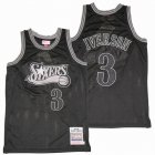 Philadelphia 76ers #3 Allen Iverson black throwback baseball jersey-SG