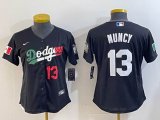 Women Los Angeles Dodgers #13 Max Muncy black new majestic baseball Jerseys-BD 01