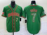 2023 World Cup Mexico #7 Julio Urias green red majestic baseball jerseys 69