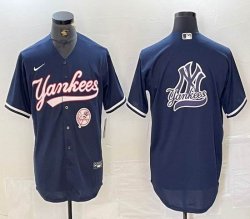 Nike New York Yankees blank blue MLB baseball Jersey Joint name -BD 17