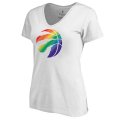 Women's White Toronto Raptors Fanatics Branded Team Pride V-Neck T-Shirt