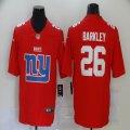 Nike New York Giants #26 Saquon Barkley red fashion Color Rush Limited Jerseys