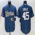 Nike New York Yankees #45 Gerrit Cole blue majestic baseball Jersey Joint name 01