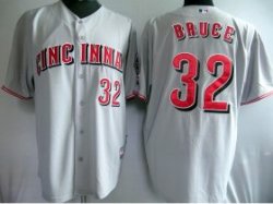 MLB Cincinnati Reds 32# BRUCE grey jerseys