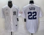 Nike New York Yankees #22 Juan Soto white MLB baseball Jersey Joint name -BD 04