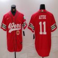 Nike San Francisco 49ers #11 Brandon Aiyuk red baseball jerseys Joint name-BD 01