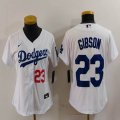 Women Nike Los Angeles Dodgers #23 Kirk Gibson white majestic baseball jerseys 01