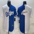 Los Angeles Dodgers blank white blue splits new majestic MLB baseball Jerseys-BD 01