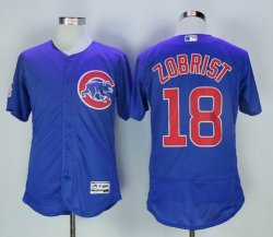 2016 Chicago Cubs #18 Zobrist blue Flexbase Authentic Collection Jersey