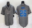 Nike Detroit Lions #26 Jahmyr Gibbs Hemp grey baseball Joint name -BD