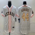 Nike Houston Astros #44 Yordan Alvarez white gold Flexbase Authentic Collection Jersey