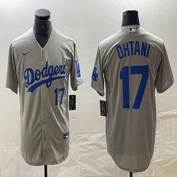 Los Angeles Dodgers #17 Shohei Ohtani Nike gray majestic baseball Jersey Joint name -BD 14