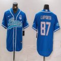 Nike Detroit Lions #87 Sam LaPorta blue baseball jerseys Joint name-BD 01