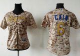 2016 New Kansas City Royals #6 Lorenzo Cain Camo Womens Stitched Baseball Jersey