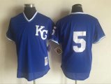 Kansas Royals 5# George Brett blue throwback baseball jerseys