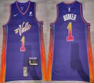 Nike Phoenix Suns #1 Devin Booker Purple NBA basketball Jerseys City version