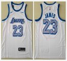 Nike Los Angeles Lakers 23 LeBron James white basketball jersey Citty version-TY