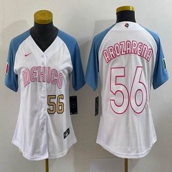 Youth 2023 World Cup Mexico #56 Randy Arozarena white skyblue majestic baseball jerseys 09