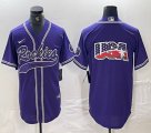 Nike Colorado Rockies blank purple majestic baseball jerseys Joint name -BD 04