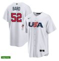 2023 World Cup #52 Bard white USA majestic baseball jerseys