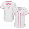 2017 Women Cleveland Indians #7 Gomes pink majestic mlb jersey