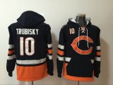 Chicago Bears #10 Mitchell Trubisky black nfl Hooded Sweatshirt