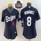 Women Nike Los Angeles Dodgers #8 Enrique Hernandez black majestic baseball jerseys