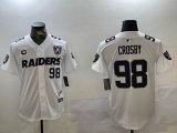 Nike Oakland Raiders #98 Maxx Crosby white baseball jerseys Joint name-BD 02