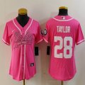 Women Nike Indianapolis Colts #28 Jonathan Taylor pink women baseball jerseys Joint name-BD 02