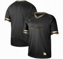 Nike Florida Marlins blank black gold baseball jersey