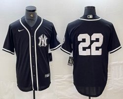 New York Yankees #22 Juan Soto Nike black majestic baseball Jersey Joint name -BD