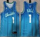 New Orleans Hornets #1 LaMelo Ball blue nba Jersey city version-XD