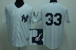 New York Yankees 33# SWISHER white stripe MLB signature Jersey