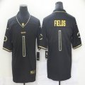 Nike BChicago Bears #1 Justin Fields black Color Rush Limited Jersey-BD