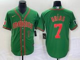 2023 World Cup Mexico #7 Julio Urias green red majestic baseball jerseys 136