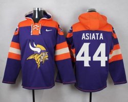 Custom Nike Minnesota Vikings #44 Asiata purple orange nfl Hooded Sweatshirt