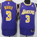 Nike Los Angeles Lakers #3 Anthony Davis purple basketball jersey 75Th -TY