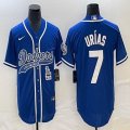 Nike Los Angeles Dodgers #7 Julio Urias blue majestic baseball Jerseys Joint name -BD 02