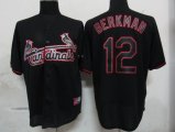 MLB St.Louis Cardinals 12 Berkman Black Fashion Jerseys