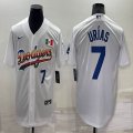 Nike Los Angeles Dodgers #7 Julio Urias white majestic baseball jersey rainbow version-BD 01