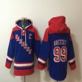 New York Rangers #99 Wayne Gretzky Blue red NHL Hooded Sweatshirt