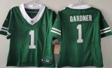 Women New York Jets 1# Ahmad Sauce Gardner Nike Legacy Green Vapor F.U.S.E. Limited Jersey