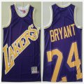 Los Angeles Lakers #24 Kobe Bryant purple throwback nba jerseys-XD