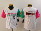 Youth Nike San Diego Padres blank white green pink MLB Baseball jerseys-BD 04