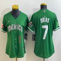 Women 2023 World Cup Mexico #7 Julio Urias green majestic baseball jerseys 05