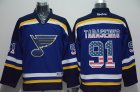 St. Louis Blues #91 Vladimir Tarasenko blue USA flag NHL Jerseys