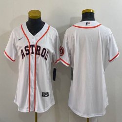 Women Nike Houston Astros blank white baseball jerseys -BD