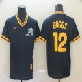 Nike Tampa Bay Rays Wade Doggs 12 Black throwback MLB Jersey