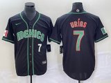 2023 World Cup Mexico #7 Julio Urias black majestic baseball jerseys 110